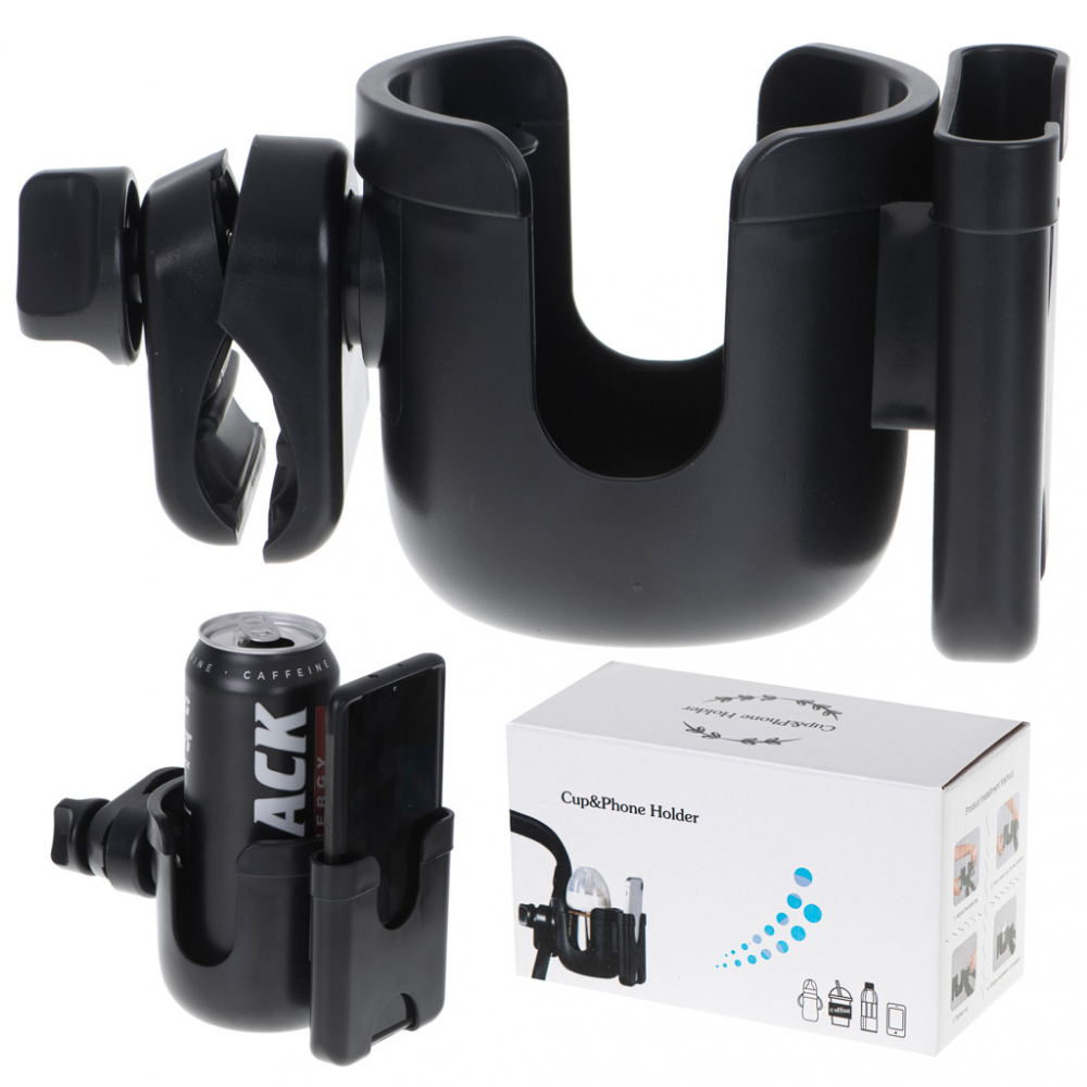 Suport Universal Telefon și Sticlă Ikonka, Negru - imagine 3