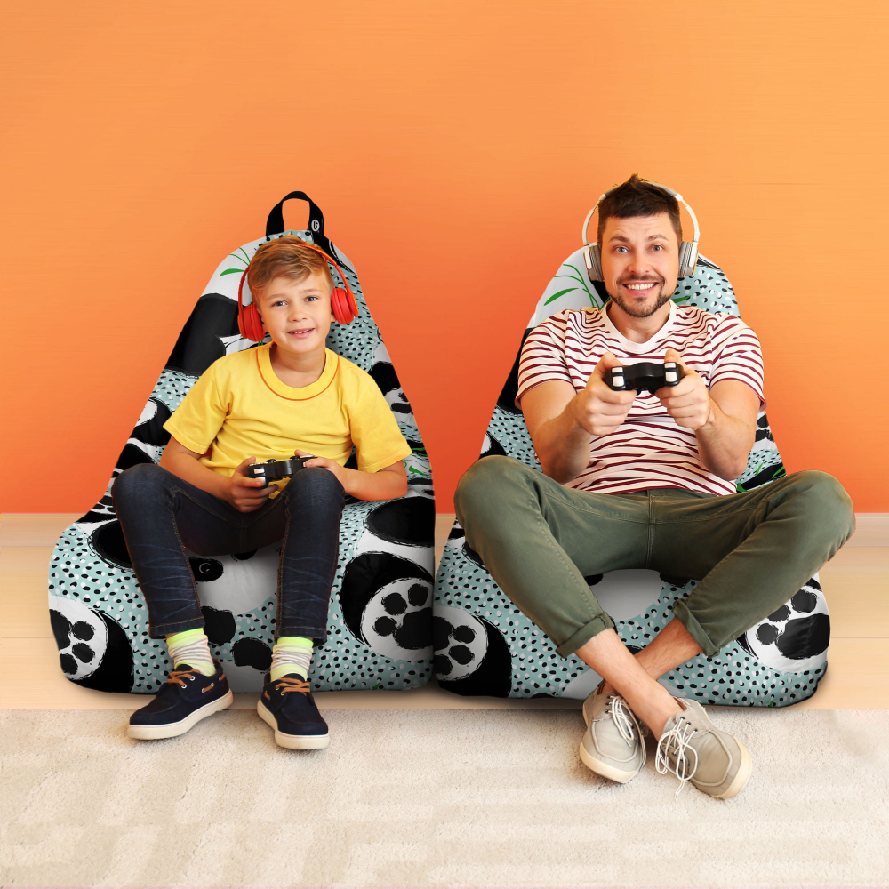 Fotoliu Puf Bean Bag Chill XL Bamboo Panda Updeco - imagine 4