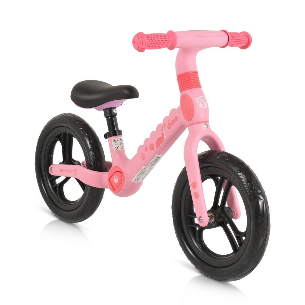 Bicicleta Byox Dino Pink, Fără Pedale, 12 Inch - imagine 3