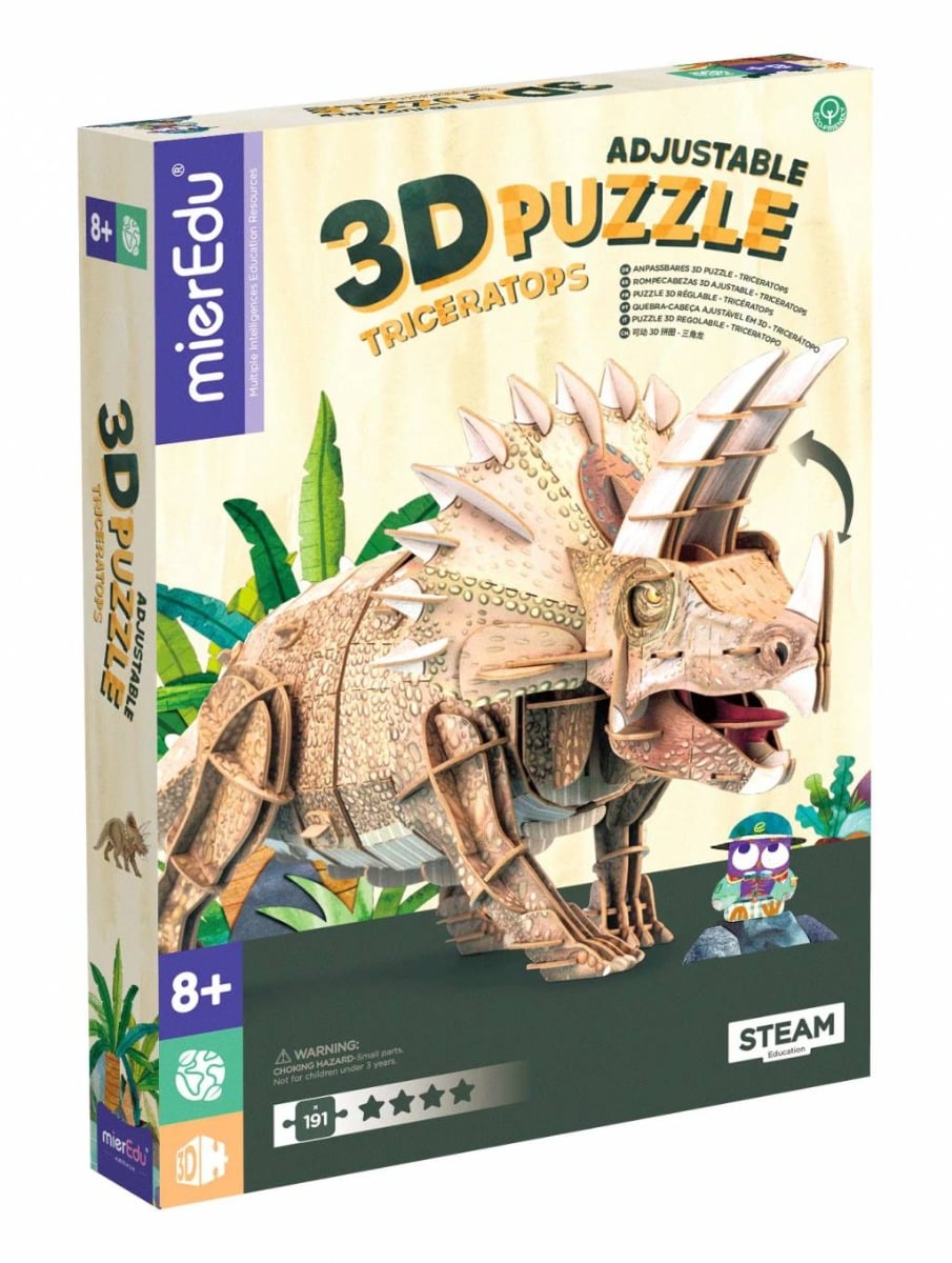 Puzzle 3D Reglabil Mieredu Triceratops Deluxe