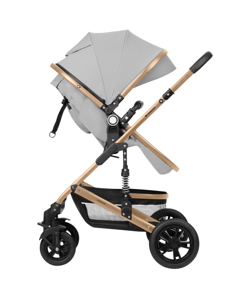 Carucior KikkaBoo 3in1 Amaia Grey, Aluminiu - imagine 6