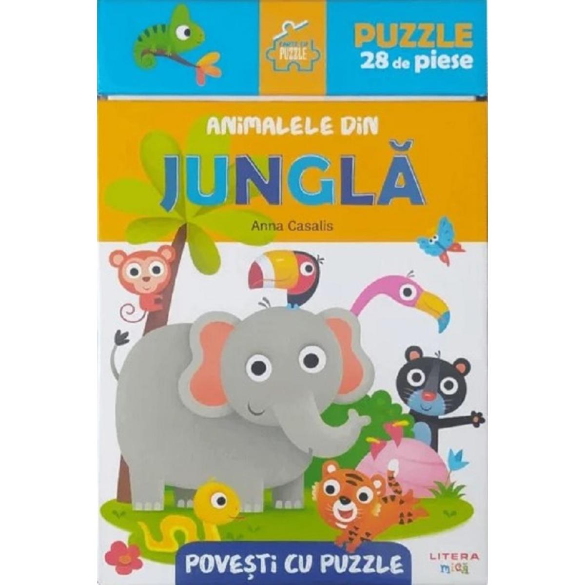 Povesti cu puzzle Animale din jungla - Litera