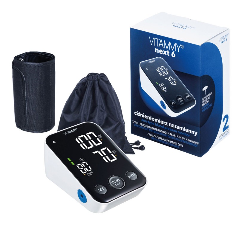 Tensiometru Vitammy Next 6 Alb/Negru, Detectare Aritmie - imagine 3