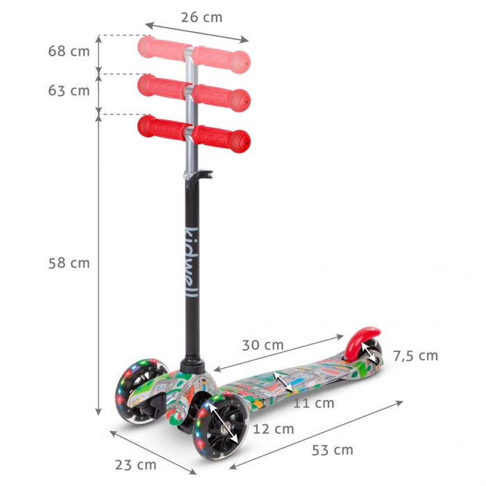 Trotineta Kidwell uno City, Ghidon Reglabil, LED - imagine 4