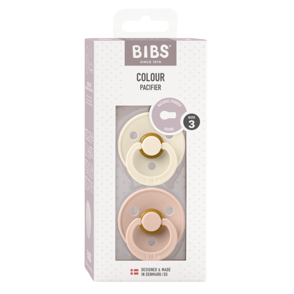 Set 2 Suzete Bibs Colour Latex Rotunde + IvoryBlush