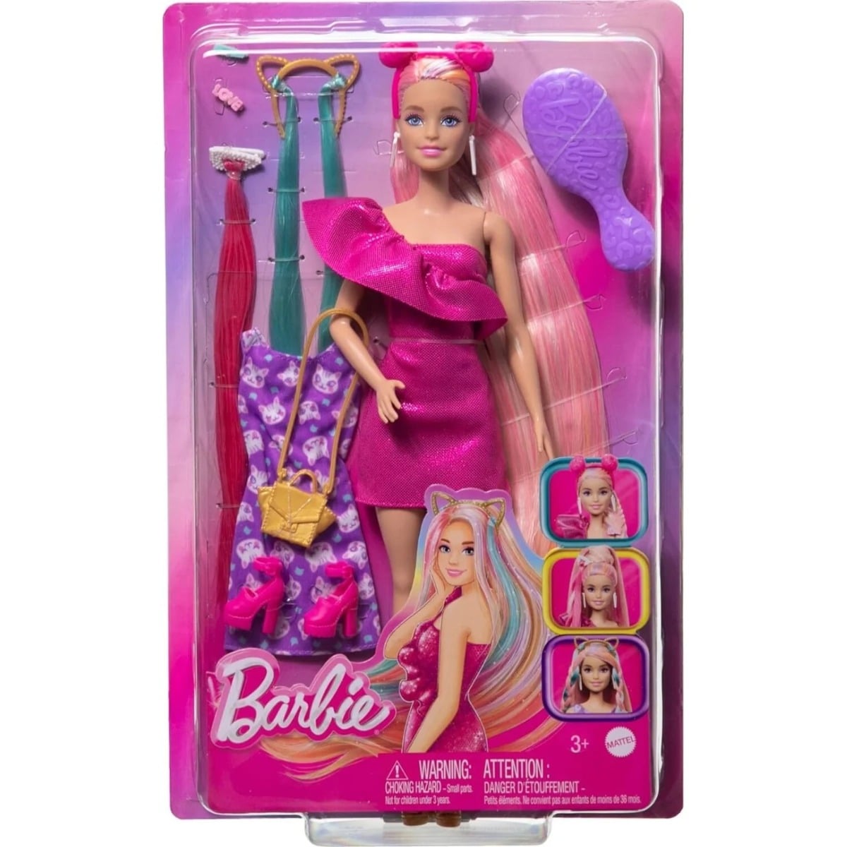 Păpușă Barbie Fun Fancy Hair, Păr Lung & Accesorii