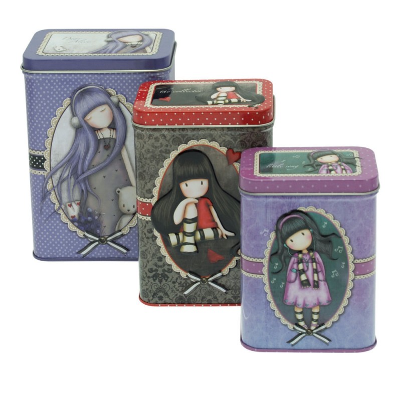 Set 3 cutii metalice Gorjuss design decorativ - imagine 4