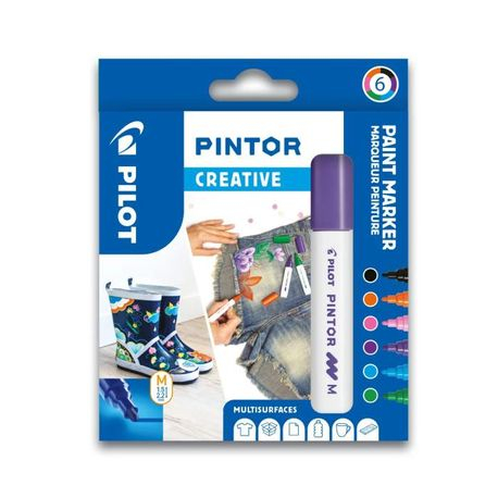 Set Markere Pilot Pintor Creativ M, 6 Culori