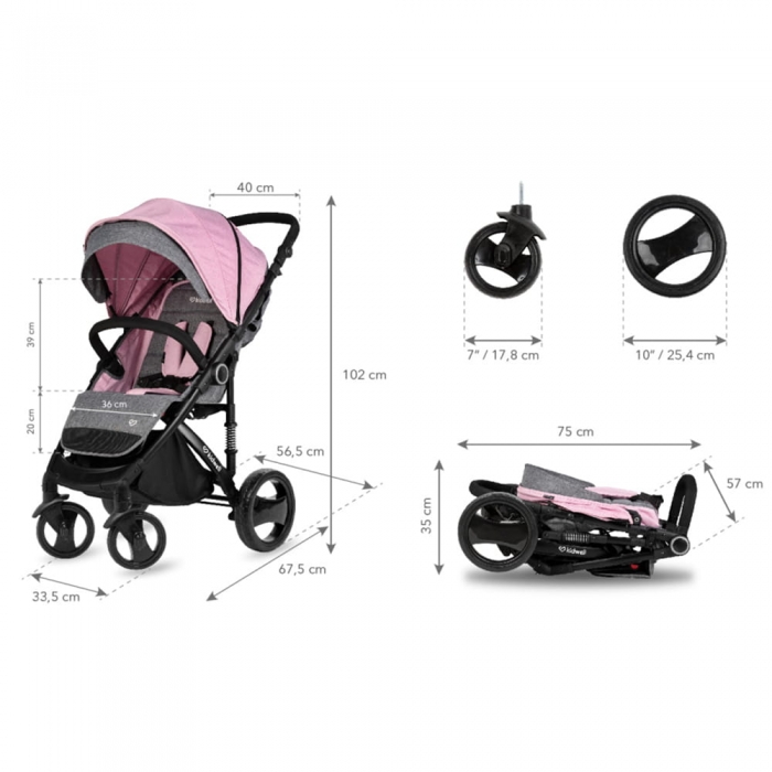 Carucior Sport Kidwell Carell Pink, 3 in 1 - imagine 9