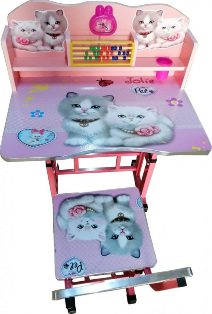 Birou copii Novokids Pisicute Roz cu jucării