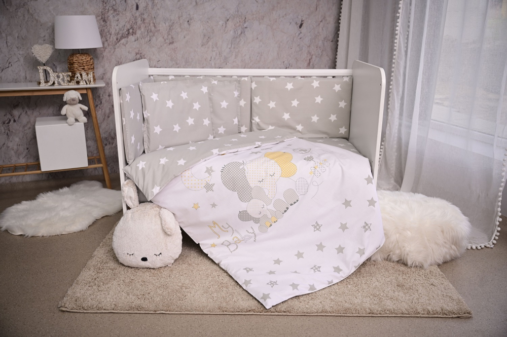 Set lenjerie pat Lorelli Smile Elephant Grey