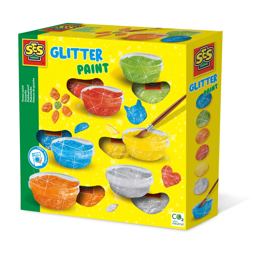 Set Acuarele Pasta Glitter Ses Creative 6 Culori