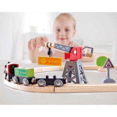 Set Trenulet Hape 19 Piese - Jucarie Lemn - imagine 5