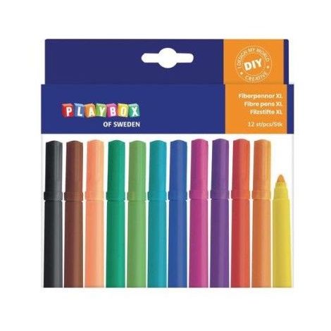 Playbox 12 Carioci Colorate Varf Gros | Set Creativ
