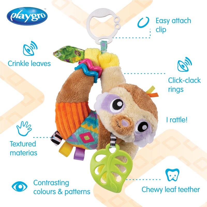 Playgro Salo Sloth Jucărie Senzorială Carucior - imagine 4