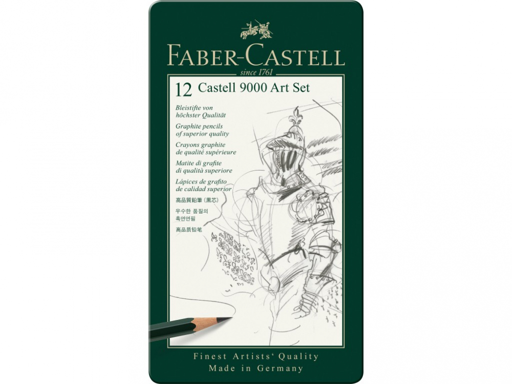 Set 12 creioane Faber-Castell 9000, grafit arta