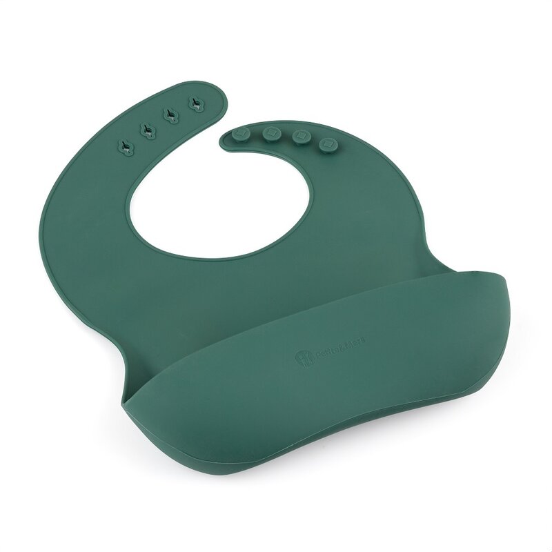 Baveta Silicon Verde cu Buzunar | Petite&Mars