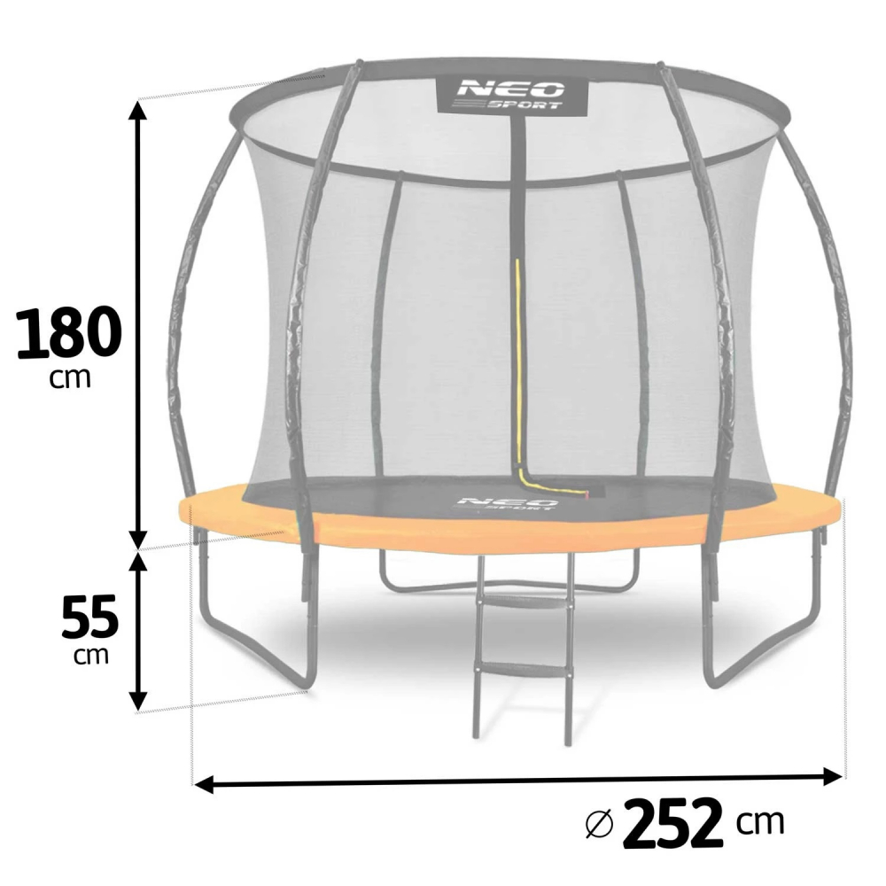 Trambulina Neo-Sport 252cm cu Plasa Interioară - imagine 3