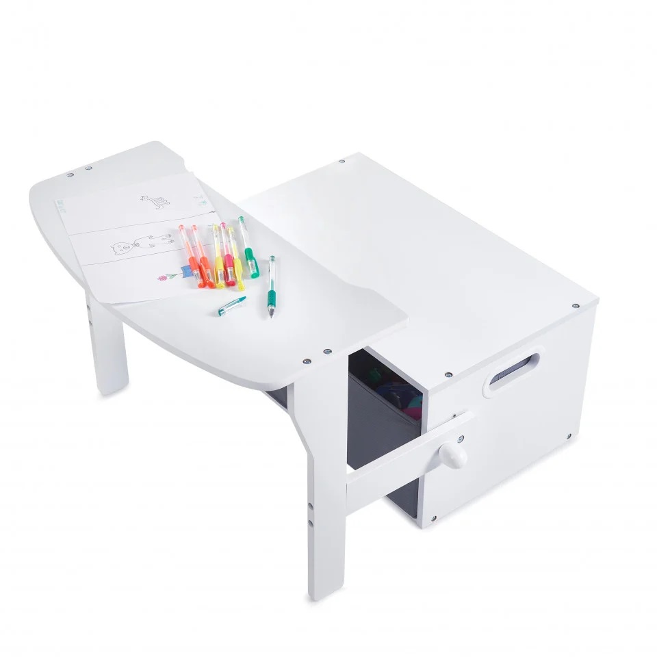 Birou Suporto 3-in-1 MDF Alb-Gri pentru Copii (3-6 ani) - imagine 4