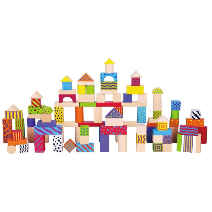 Set 100 Cuburi Lemn New Classic Toys