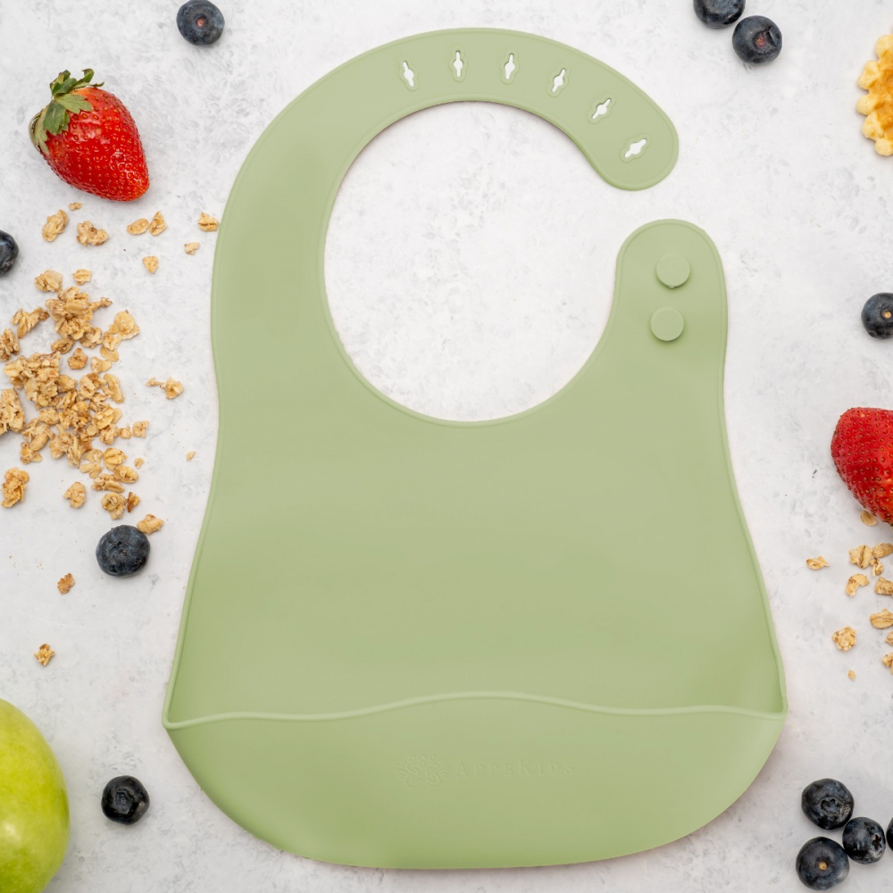 Baveta Silicon AppeKids Raw Green | Antialergica