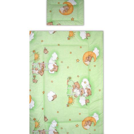 Set Lenjerie Patut Hubners Ursulet, 4 Piese, Verde - imagine 3