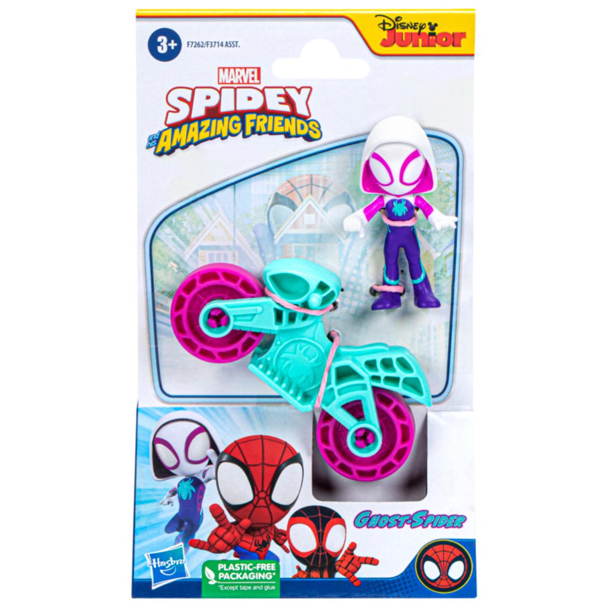 Set Figurina Ghost Spider pe Motocicleta Spidey