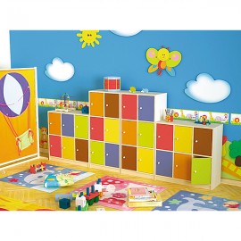 Set rafturi colorate Moje Bambino pentru grădiniță