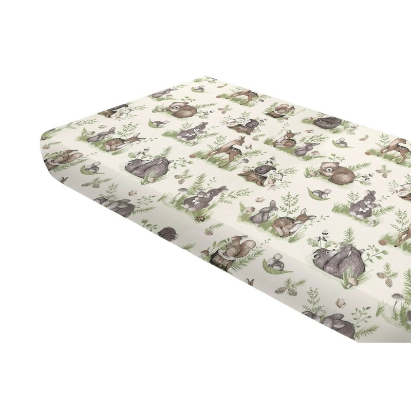 Cearceaf MimiNu Calm Forest 160x80 cm Bumbac
