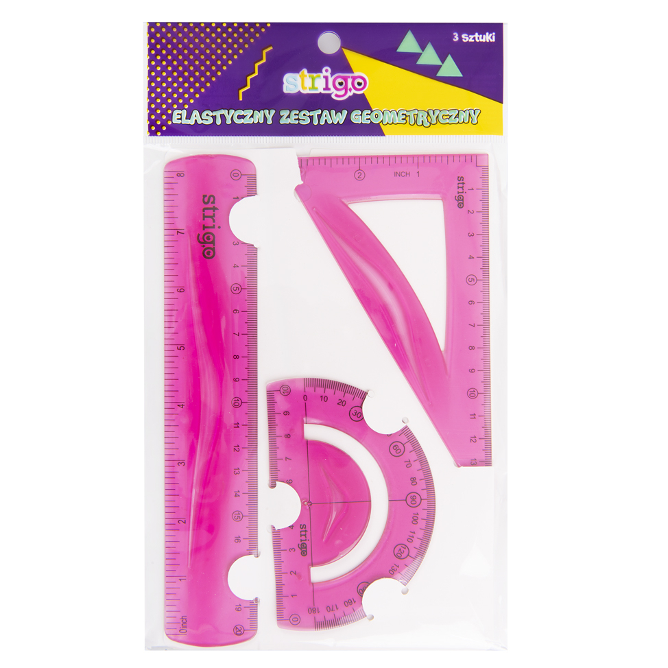 Set Geometrie Roz Strigo, 3 Piese Esențiale
