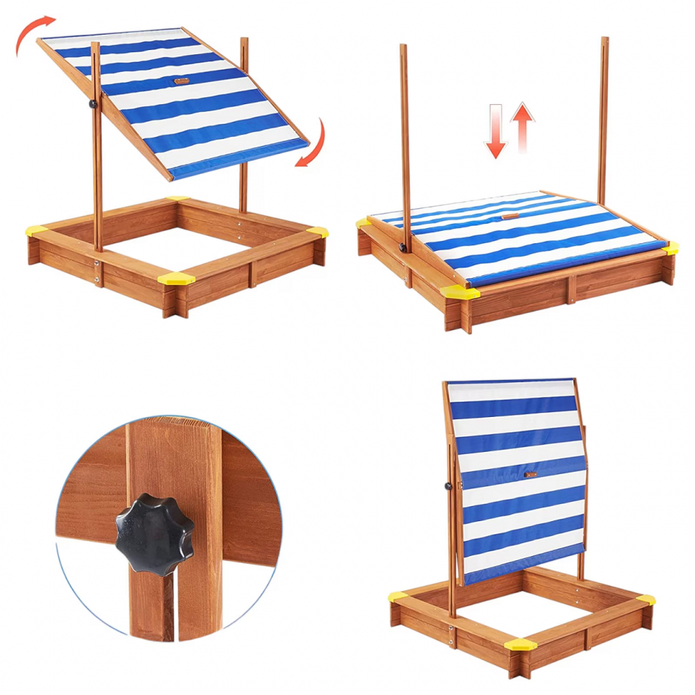 Cutie Nisip Ginger Home cu Copertină UV, 118x118 cm - imagine 2