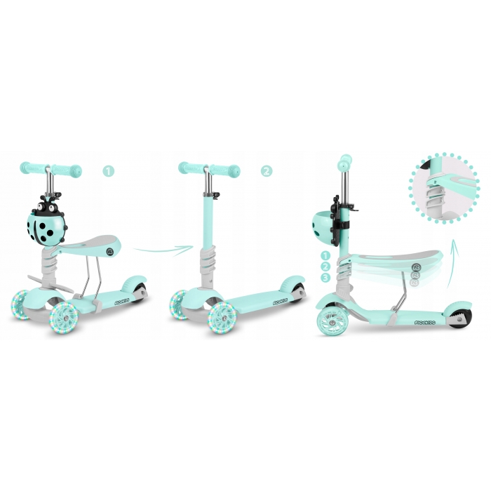 Trotineta 3 in 1 Ricokids Buggy Mint - imagine 2