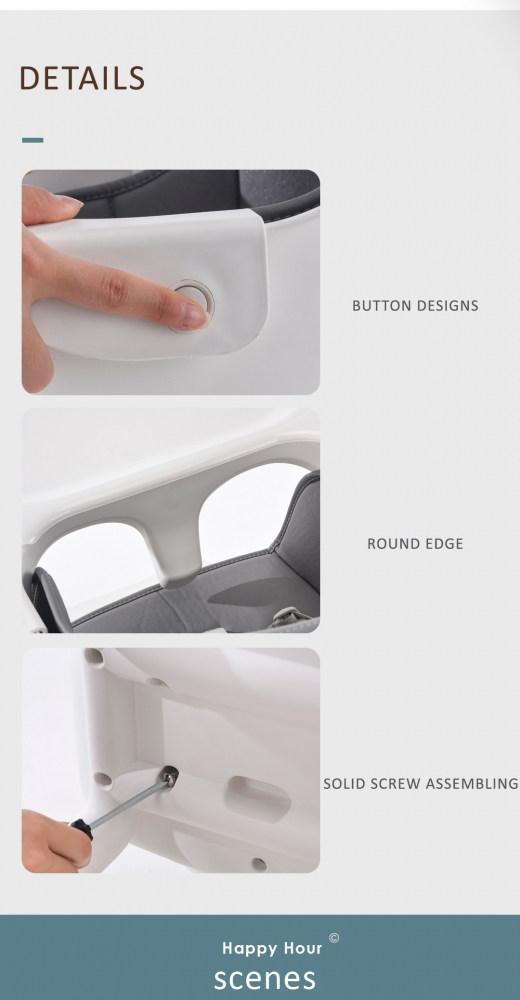 Scaun de masa Little Mom Wooden Gray 2in1 - imagine 4