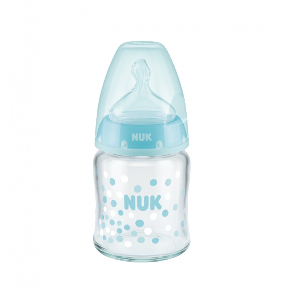 Biberon Nuk First Choice Plus, 120ml, Silicon M, Bleu