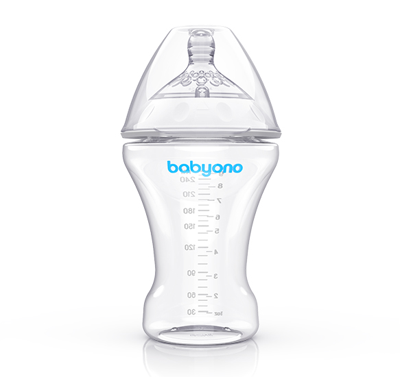 Biberon Anti-Colici Babyono 260ml Natural - imagine 5