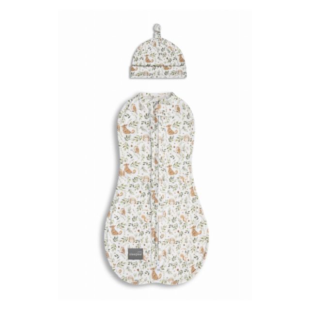 Swaddle Nor Pufos First Step Forest Ivory + Caciulita - imagine 3