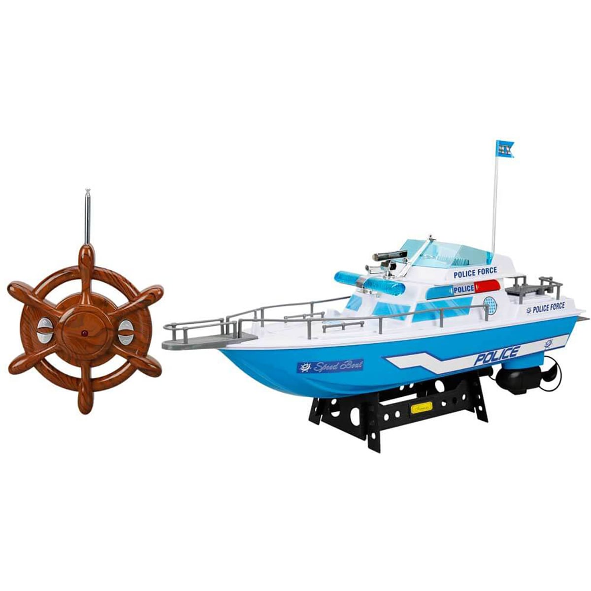Barca Politie RC Suncon 45 cm cu Telecomanda