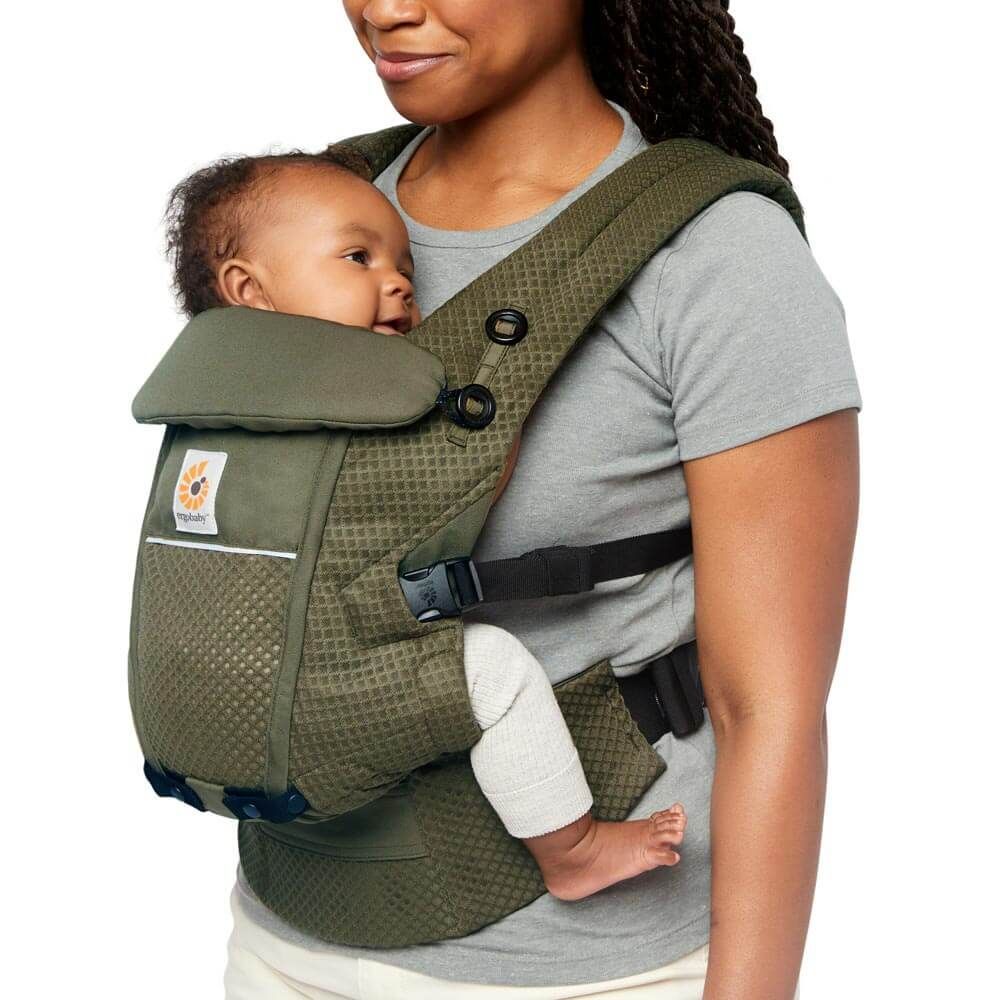 Marsupiu Ergobaby Adapt Soft Flex Mesh, Olive - imagine 4