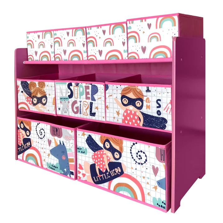Organizator Ginger Home Super Girl, Lemn, 9 Cutii - imagine 6