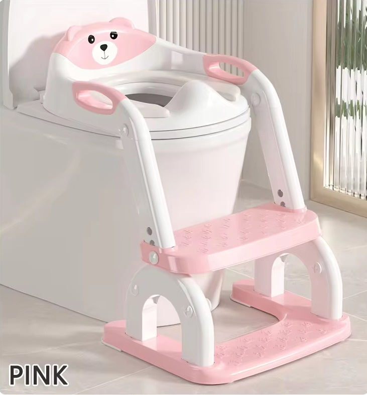 Little Mom Reductor WC 2in1 cu scarită Pink Teddy - imagine 9