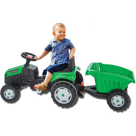 Tractor Pilsan cu pedale, remorca, 3 ani+