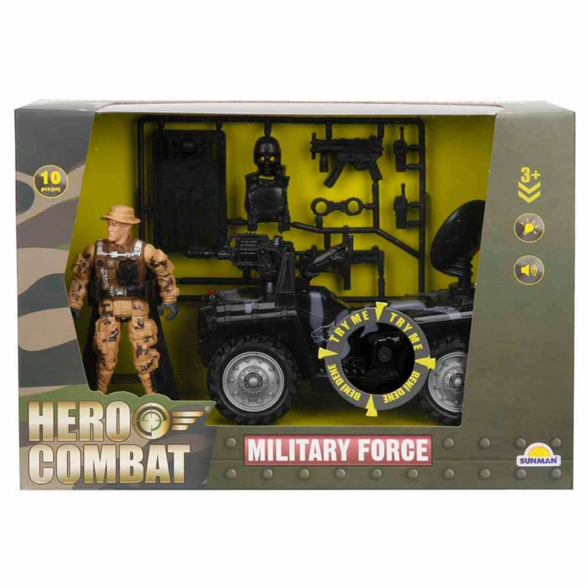 Set Vehicul Militar Hero Combat cu Sunet și Lumină