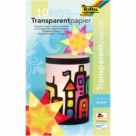 Set 10 coli hârtie transparentă colorată Folia Paper - imagine 3