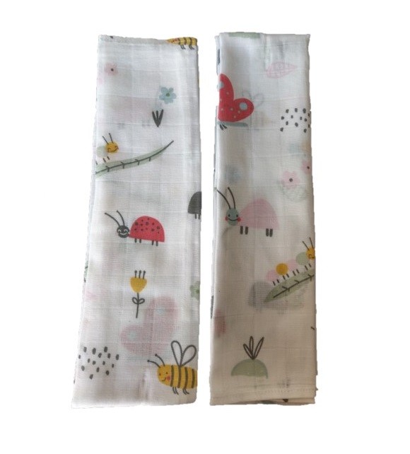 Set 2 Museline Bumbac Xkko, 70x50cm, Cute Insects