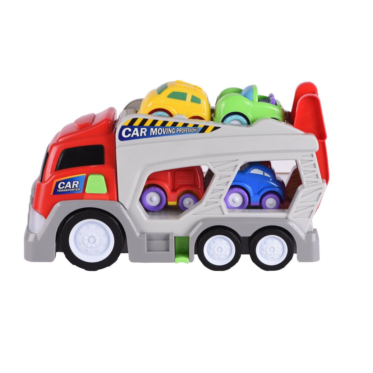 Camion cu Remorca Minibo + 4 Masinute si Sunete