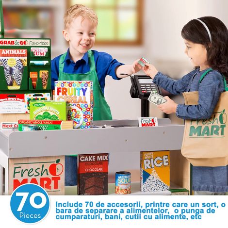 Set Supermarket Melissa & Doug, 70 Accesorii, 3-7 Ani - imagine 8