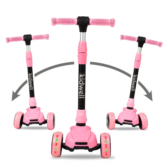 Trotineta Kidwell Jax Roz Pliabila, 3 Roti LED - imagine 2