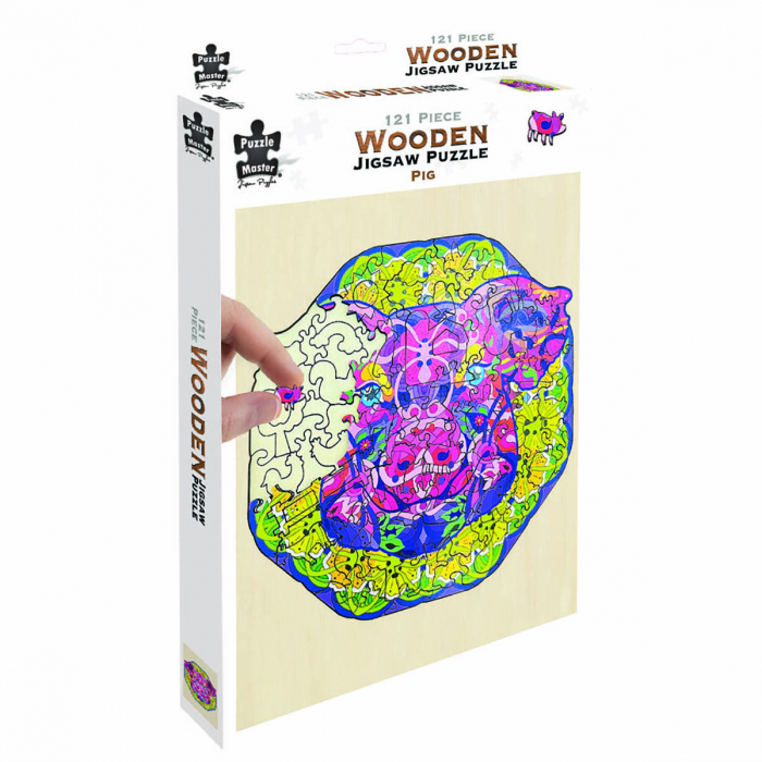 Puzzle Lemn Porc Construct it - Joc Educativ și Creativ