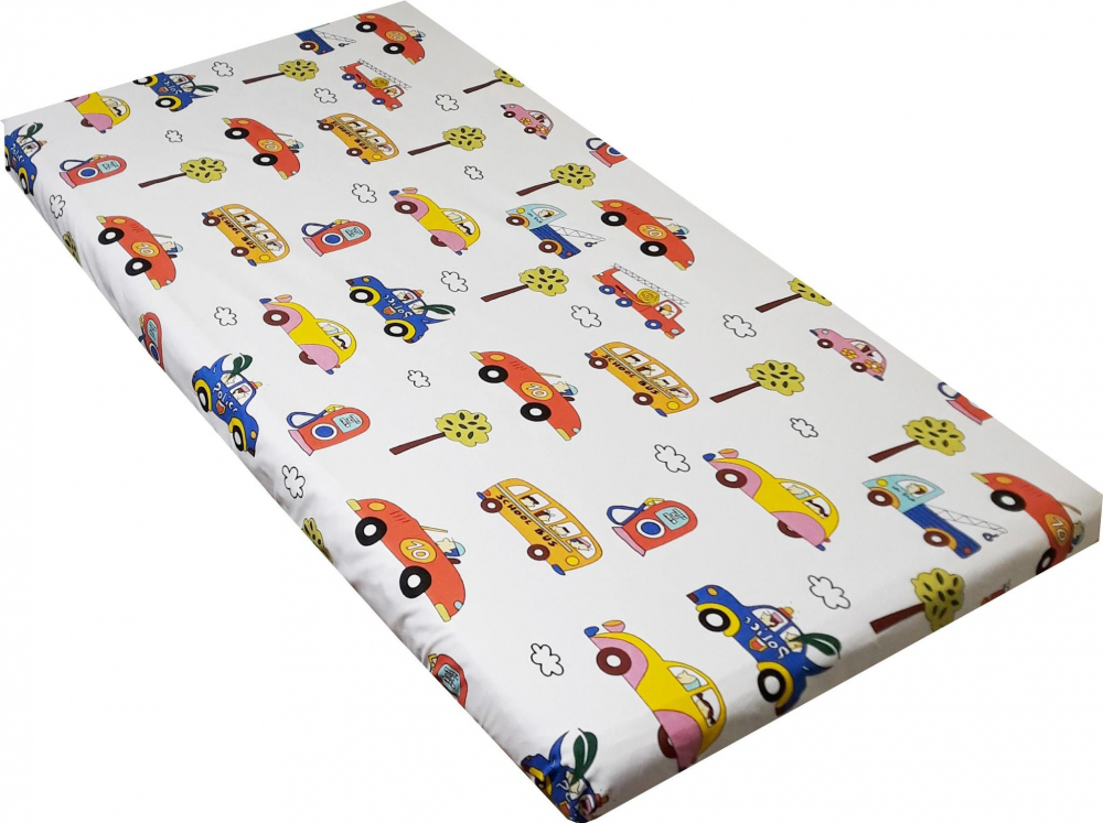 Cearceaf Bumbac 120x60 cm School Bus Nichiduta