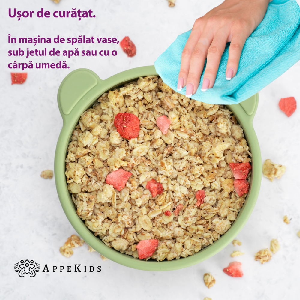 Bol Silicon cu Ventuza AppeKids The Little Bear - imagine 4